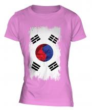 South Korea Grunge Flag Ladies T-Shirt
