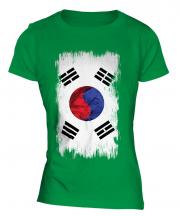 South Korea Grunge Flag Ladies T-Shirt