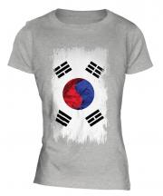 South Korea Grunge Flag Ladies T-Shirt
