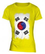 South Korea Grunge Flag Ladies T-Shirt