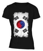 South Korea Grunge Flag Ladies T-Shirt