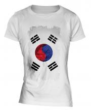 South Korea Grunge Flag Ladies T-Shirt