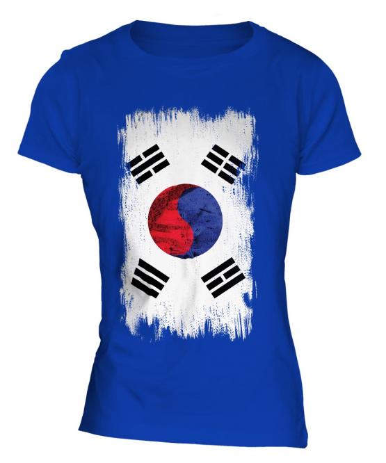 South Korea Grunge Flag Ladies T-Shirt