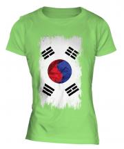 South Korea Grunge Flag Ladies T-Shirt