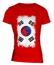 South Korea Grunge Flag Ladies T-Shirt