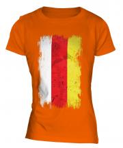 South Ossetia Grunge Flag Ladies T-Shirt
