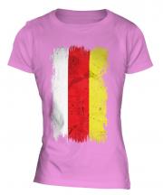 South Ossetia Grunge Flag Ladies T-Shirt