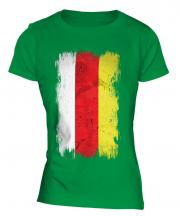 South Ossetia Grunge Flag Ladies T-Shirt