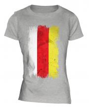 South Ossetia Grunge Flag Ladies T-Shirt