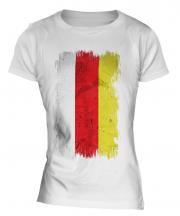 South Ossetia Grunge Flag Ladies T-Shirt