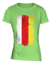 South Ossetia Grunge Flag Ladies T-Shirt