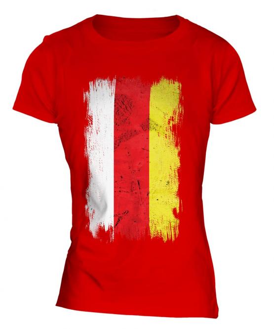 South Ossetia Grunge Flag Ladies T-Shirt