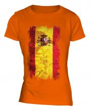 Spain Grunge Flag Ladies T-Shirt