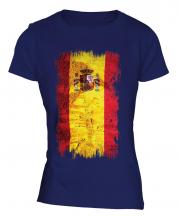 Spain Grunge Flag Ladies T-Shirt