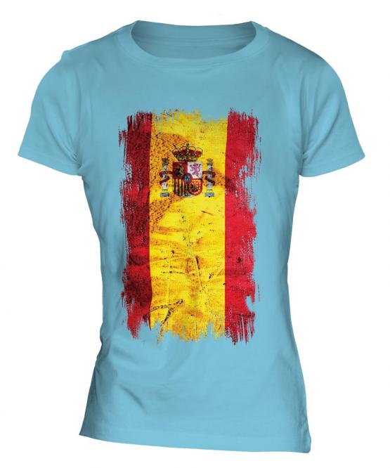 Spain Grunge Flag Ladies T-Shirt