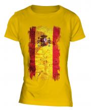 Spain Grunge Flag Ladies T-Shirt