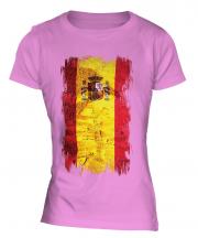 Spain Grunge Flag Ladies T-Shirt