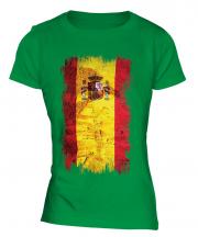 Spain Grunge Flag Ladies T-Shirt