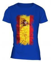 Spain Grunge Flag Ladies T-Shirt