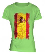 Spain Grunge Flag Ladies T-Shirt