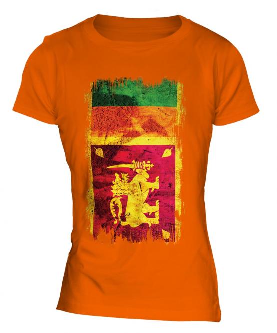 Sri Lanka Grunge Flag Ladies T-Shirt