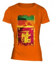 Sri Lanka Grunge Flag Ladies T-Shirt