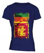 Sri Lanka Grunge Flag Ladies T-Shirt