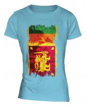 Sri Lanka Grunge Flag Ladies T-Shirt