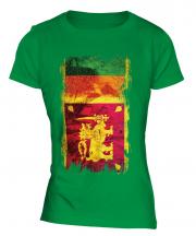 Sri Lanka Grunge Flag Ladies T-Shirt