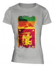 Sri Lanka Grunge Flag Ladies T-Shirt