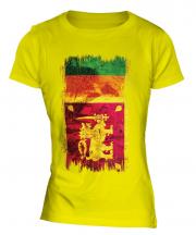 Sri Lanka Grunge Flag Ladies T-Shirt