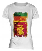 Sri Lanka Grunge Flag Ladies T-Shirt