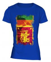 Sri Lanka Grunge Flag Ladies T-Shirt