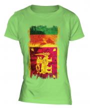 Sri Lanka Grunge Flag Ladies T-Shirt