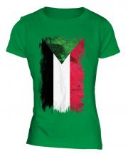 Sudan Grunge Flag Ladies T-Shirt