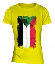 Sudan Grunge Flag Ladies T-Shirt