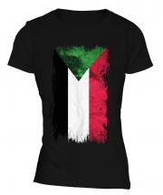Sudan Grunge Flag Ladies T-Shirt