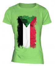 Sudan Grunge Flag Ladies T-Shirt