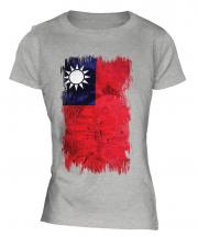 Taiwan Grunge Flag Ladies T-Shirt