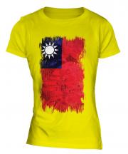 Taiwan Grunge Flag Ladies T-Shirt