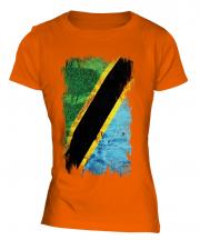 Tanzania Grunge Flag Ladies T-Shirt