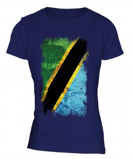 Tanzania Grunge Flag Ladies T-Shirt