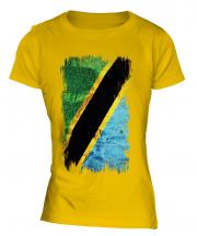 Tanzania Grunge Flag Ladies T-Shirt