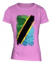 Tanzania Grunge Flag Ladies T-Shirt