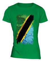 Tanzania Grunge Flag Ladies T-Shirt