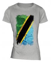 Tanzania Grunge Flag Ladies T-Shirt