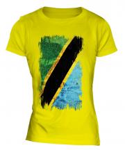 Tanzania Grunge Flag Ladies T-Shirt