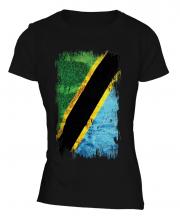 Tanzania Grunge Flag Ladies T-Shirt