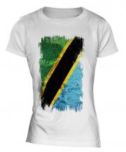 Tanzania Grunge Flag Ladies T-Shirt