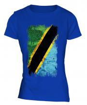 Tanzania Grunge Flag Ladies T-Shirt